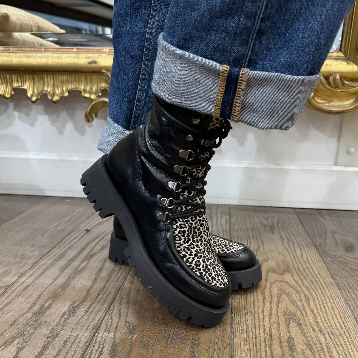 Bottines Joe Noir & Léopard