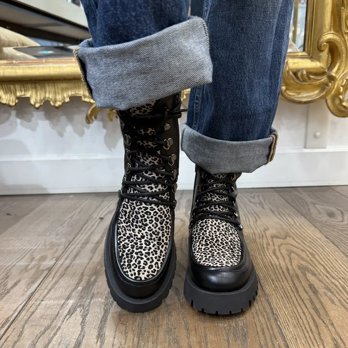 Bottines Joe Noir & Léopard