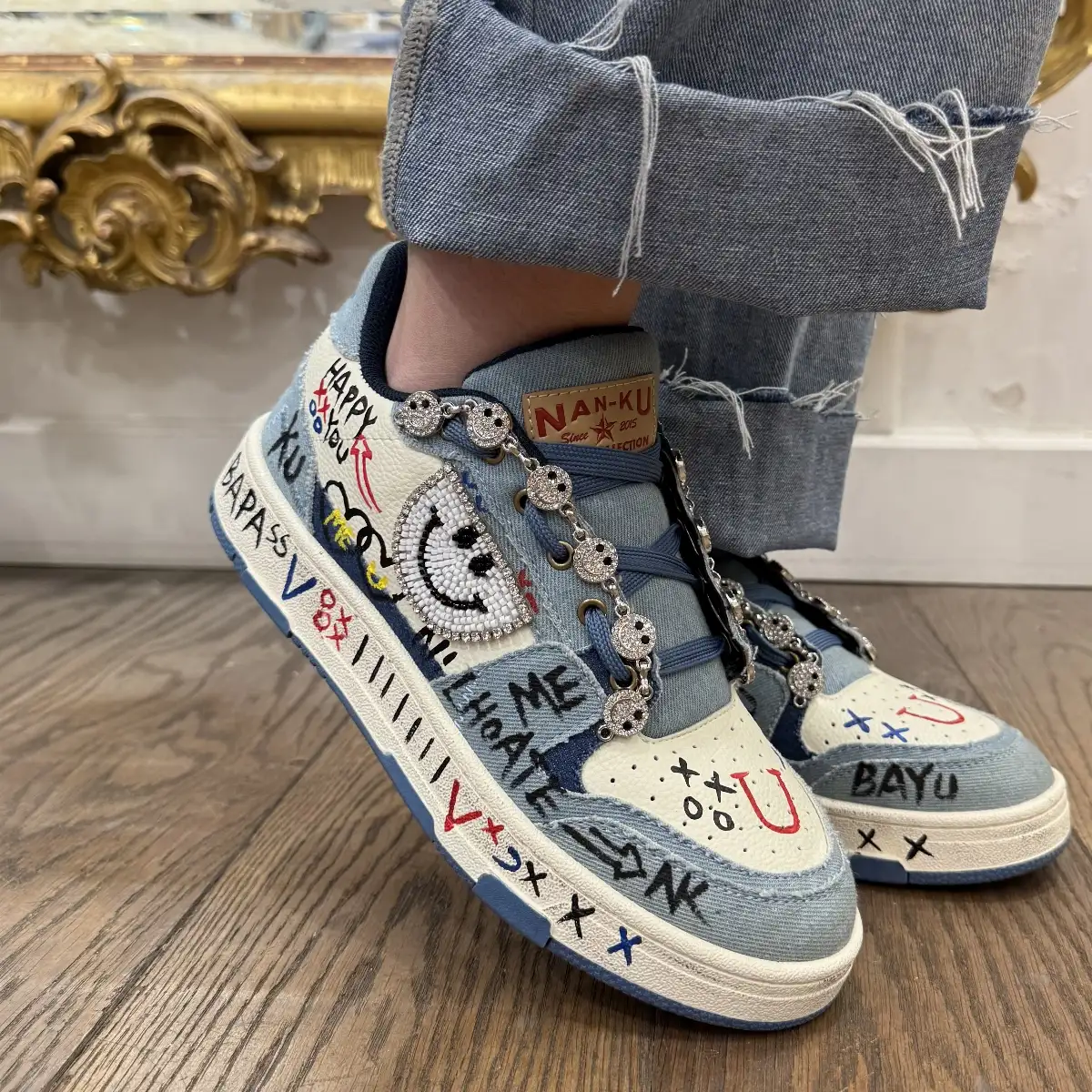Nan-Ku Couture – Baskets Jeans Blue