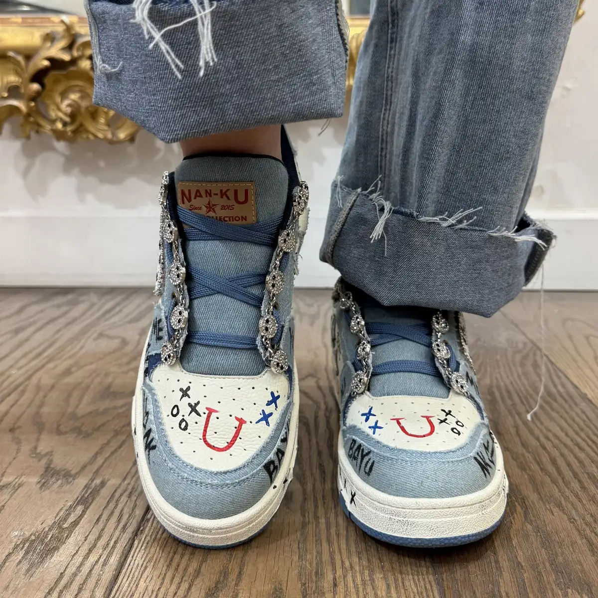 Nan-Ku Couture – Baskets Jeans Blue