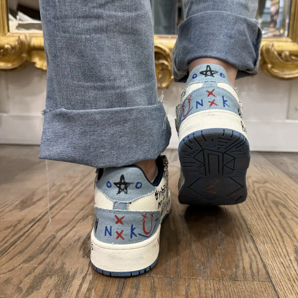 Nan-Ku Couture – Baskets Jeans Blue