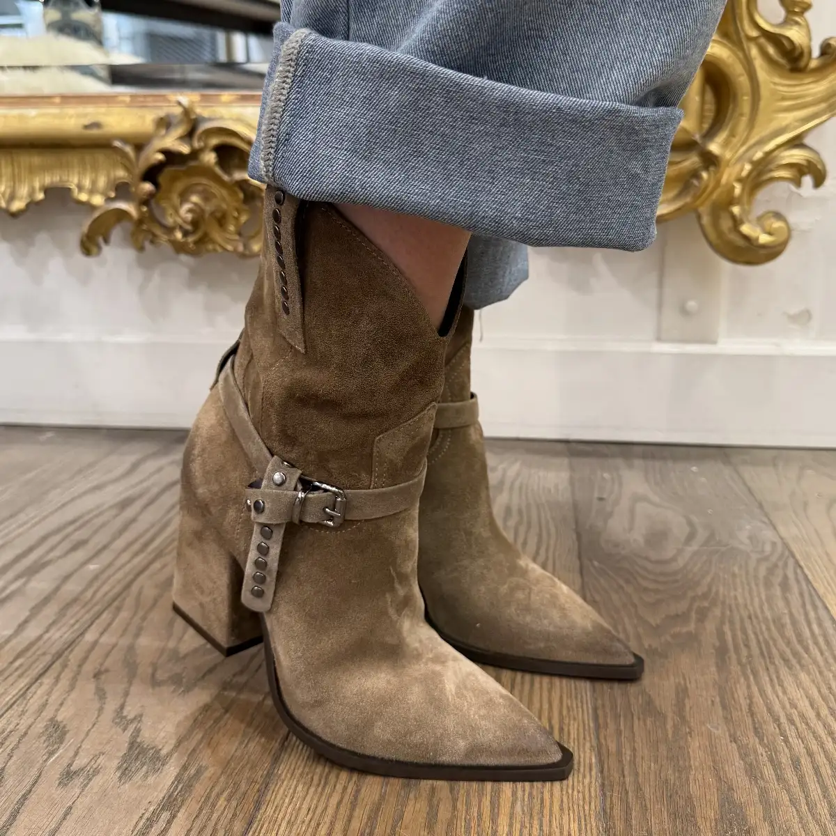 MIMMÙ - Bottes Sésame en Daim à Talons M2726M14