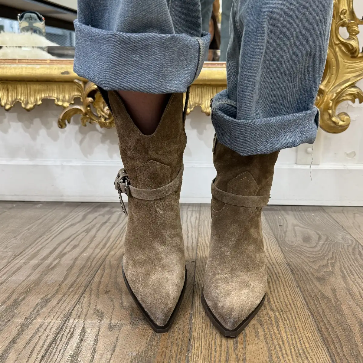 MIMMÙ - Bottes Sésame en Daim à Talons M2726M14