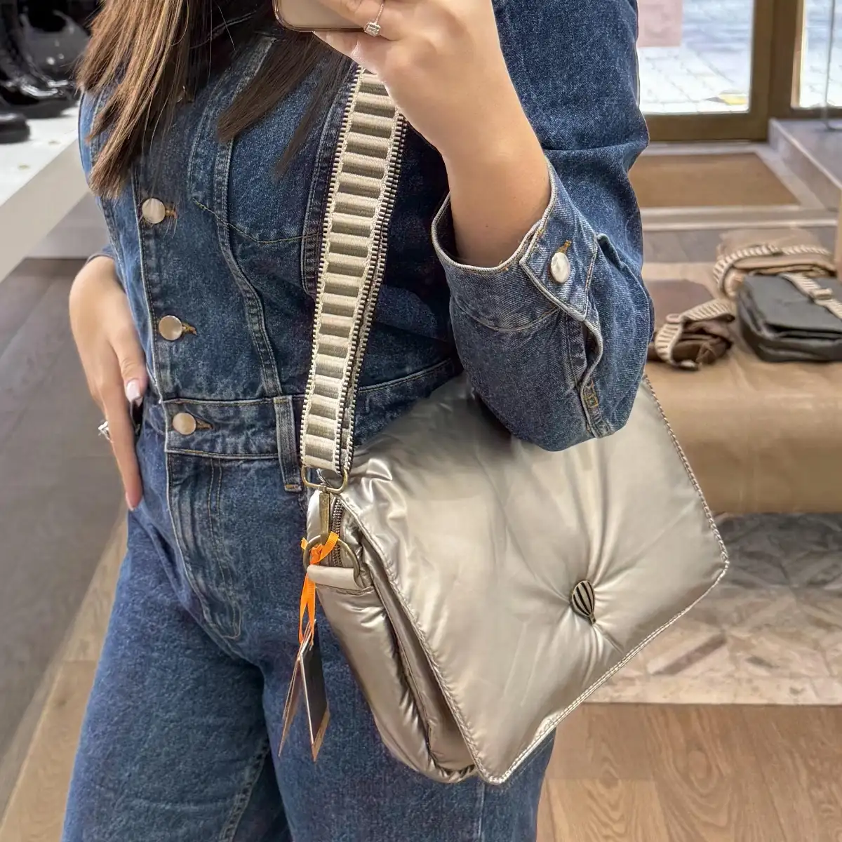 SAC MANCHON À RABAT MÉTALLISÉ TENDANCE - 4 COLORIS