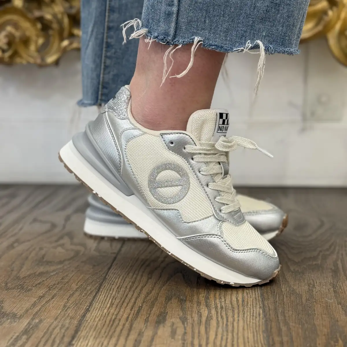 NO NAME - TOVA RUNNER W –Blanc cassé / argent