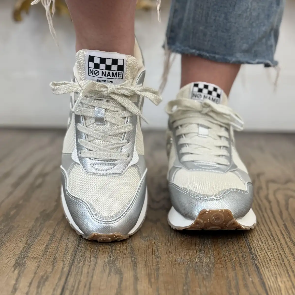 NO NAME - TOVA RUNNER W –Blanc cassé / argent