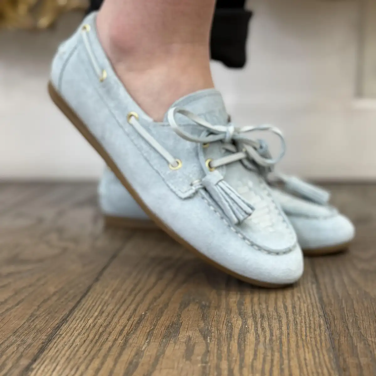 Toral - Mocassins en daim bleu ciel