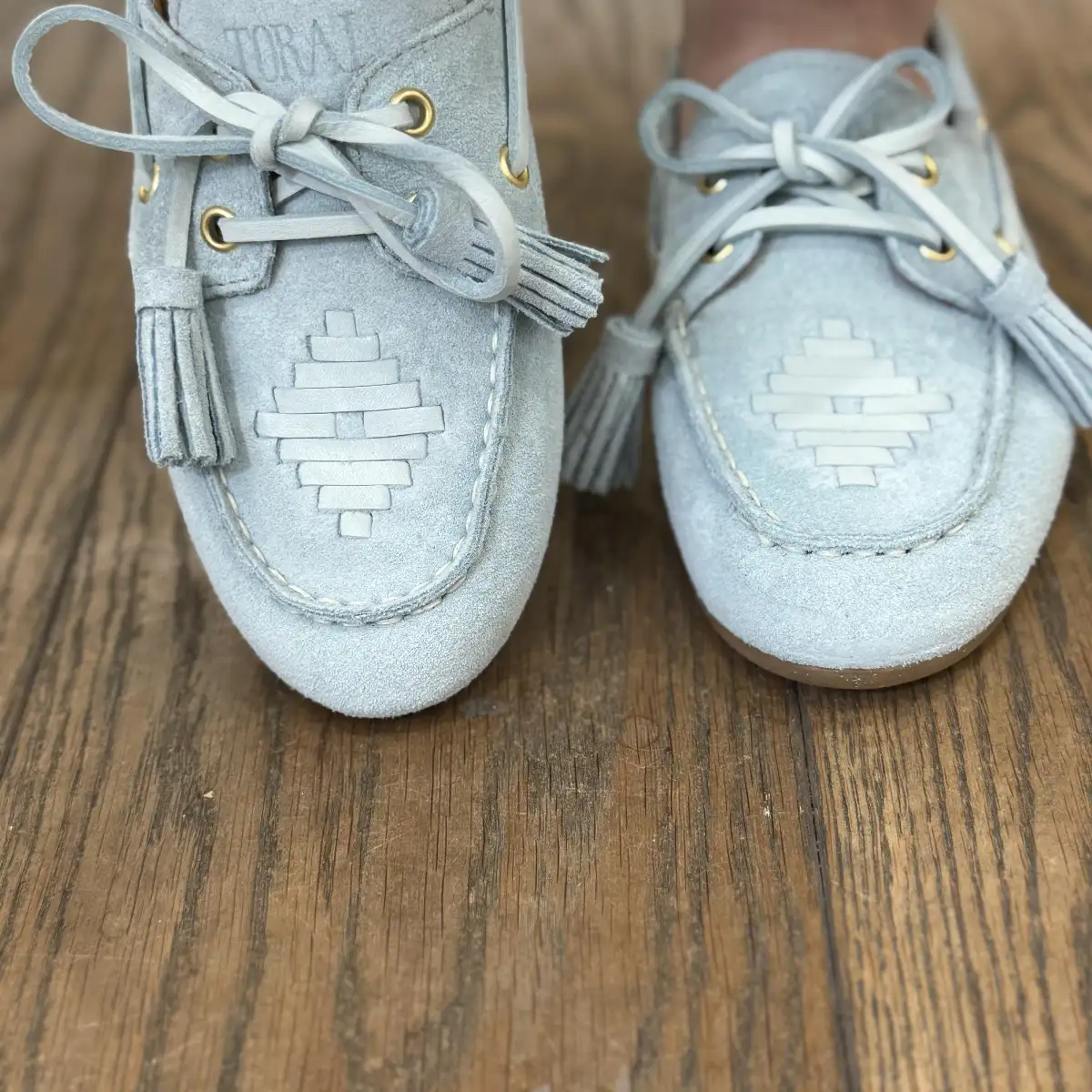 Toral - Mocassins en daim bleu ciel