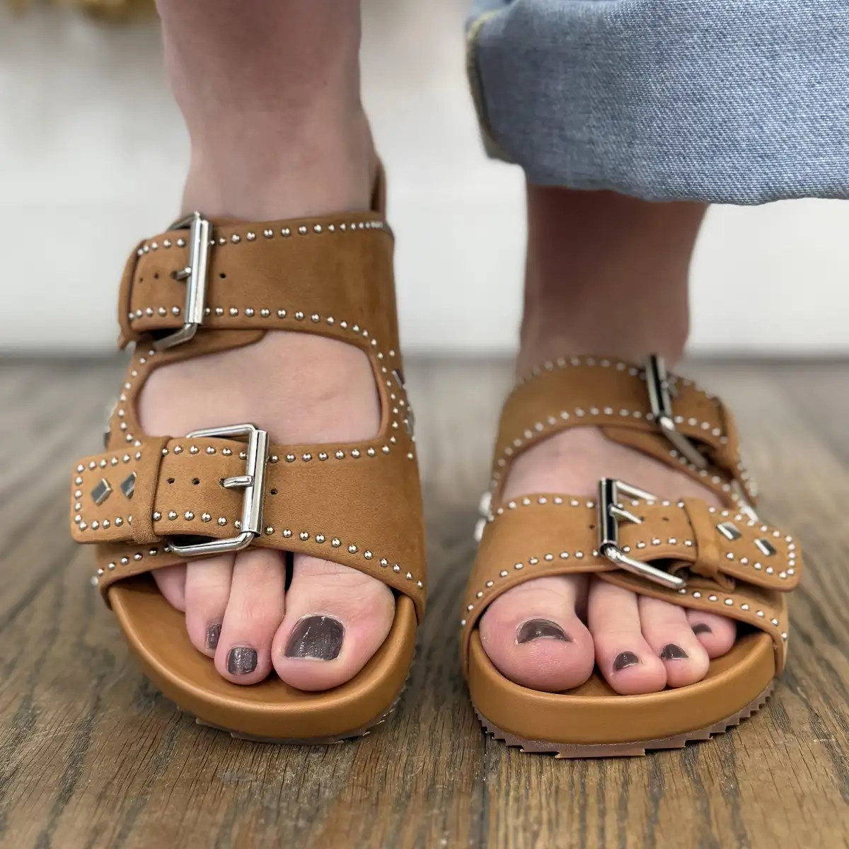 Bibi Lou - Mules cloutées Camel