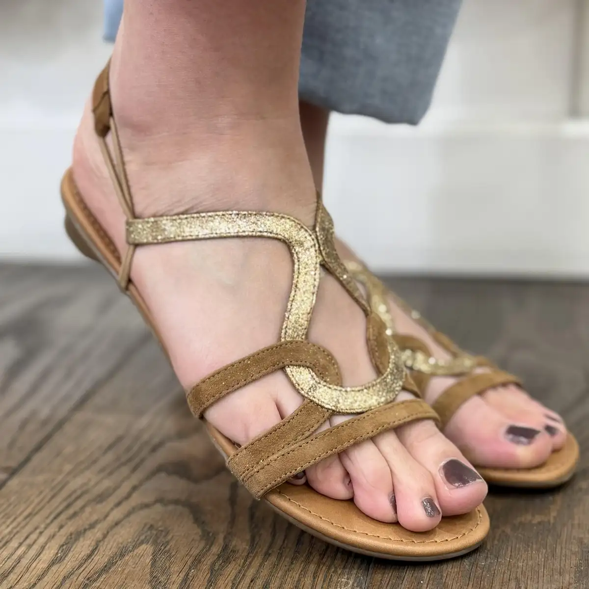 SMS - Sandales fines dorées